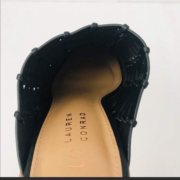 New! Faux Leather Block Heel Pointed Mules Heels - Picture 2 of 4